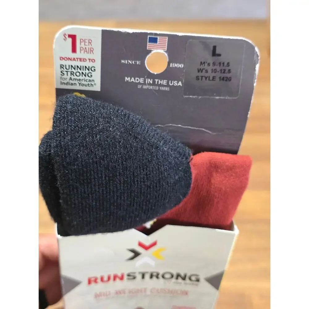 New Fox River Runstrong Upland Mid-weight Crew Sock Lrg M: 9-11.5 W: 10-12.5 NWT
